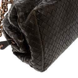 Pre Owned Bottega Veneta Brown Intrecciato Leather Bowling Bag