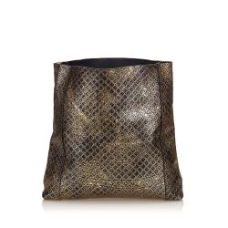 Pre Owned Bottega Veneta Black Gold Leather Intrecciomirage  Shoulder Bag