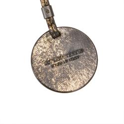 Pre Owned Bottega Veneta Black Gold Leather Intrecciomirage  Shoulder Bag