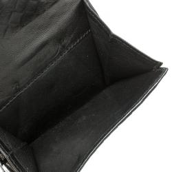 Pre Owned Bottega Veneta Black/Gold Intrecciato Leather Wallet