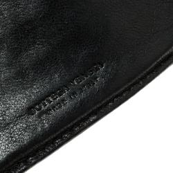 Pre Owned Bottega Veneta Black/Gold Intrecciato Leather Wallet