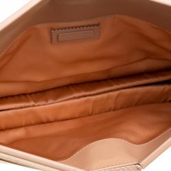 Bottega Veneta Peach Glossy Leather Setasettanta Clutch