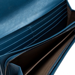مملوكة مسبقًا Bottega Veneta Blue Intrecciato Nappa Leather Continental Wallet