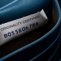 مملوكة مسبقًا Bottega Veneta Blue Intrecciato Nappa Leather Continental Wallet