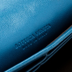 مملوكة مسبقًا Bottega Veneta Blue Intrecciato Nappa Leather Continental Wallet