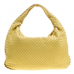 Pre Owned Bottega Veneta Yellow Intrecciato Leather Small Hobo