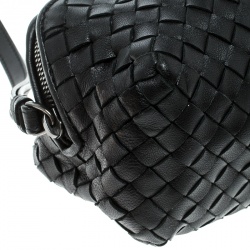 Bottega Veneta Black Intrecciato Leather Pouch