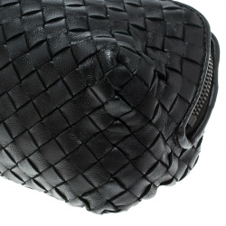 Bottega Veneta Black Intrecciato Leather Pouch