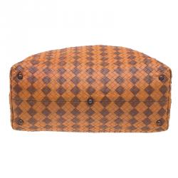 Pre Owned Bottega Veneta Orange Intrecciato Leather Limited Edition Shopper Tote