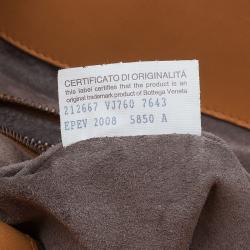 Pre Owned Bottega Veneta Orange Intrecciato Leather Limited Edition Shopper Tote