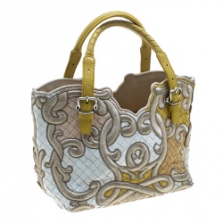 مملوكة مسبقًا Bottega Veneta Multicolor Intrecciato Embroidered Leather Limited Edition 141/300 Tote