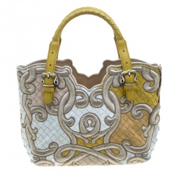 مملوكة مسبقًا Bottega Veneta Multicolor Intrecciato Embroidered Leather Limited Edition 141/300 Tote