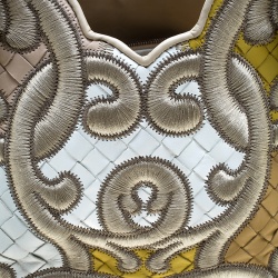 مملوكة مسبقًا Bottega Veneta Multicolor Intrecciato Embroidered Leather Limited Edition 141/300 Tote