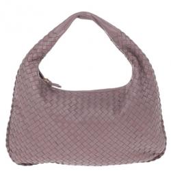 مملوكة مسبقًا Bottega Veneta Purple Leather Intrecciato Hobo