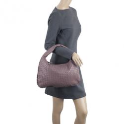 مملوكة مسبقًا Bottega Veneta Purple Leather Intrecciato Hobo