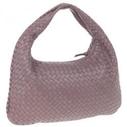 مملوكة مسبقًا Bottega Veneta Purple Leather Intrecciato Hobo