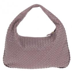 مملوكة مسبقًا Bottega Veneta Purple Leather Intrecciato Hobo