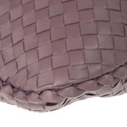 مملوكة مسبقًا Bottega Veneta Purple Leather Intrecciato Hobo