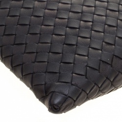 Bottega Veneta Black Intrecciato Leather Pouch