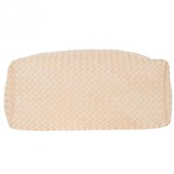 Pre Owned Bottega Veneta Cream Leather Intrecciato Hobo