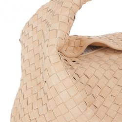 Pre Owned Bottega Veneta Cream Leather Intrecciato Hobo