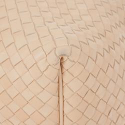 Pre Owned Bottega Veneta Cream Leather Intrecciato Hobo