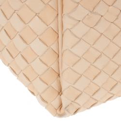 Pre Owned Bottega Veneta Cream Leather Intrecciato Hobo