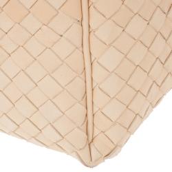 Pre Owned Bottega Veneta Cream Leather Intrecciato Hobo
