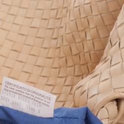 Pre Owned Bottega Veneta Cream Leather Intrecciato Hobo