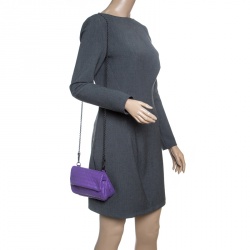 Bottega Veneta Purple Intrecciato Leather Messenger Bag