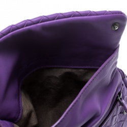 Bottega Veneta Purple Intrecciato Leather Messenger Bag