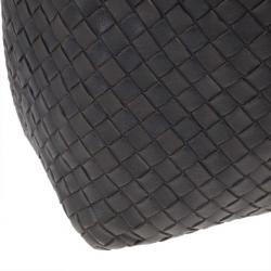 Pre Owned Bottega Veneta Grey Maxi Veneta Intrecciato Hobo