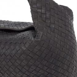 Pre Owned Bottega Veneta Grey Maxi Veneta Intrecciato Hobo
