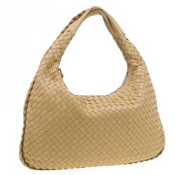 Pre Owned Bottega Veneta Beige Intrecciato Nappa Hobo