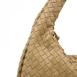 Pre Owned Bottega Veneta Beige Intrecciato Nappa Hobo