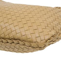 Pre Owned Bottega Veneta Beige Intrecciato Nappa Hobo