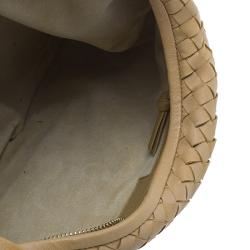Pre Owned Bottega Veneta Beige Intrecciato Nappa Hobo