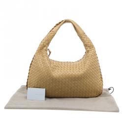 Pre Owned Bottega Veneta Beige Intrecciato Nappa Hobo