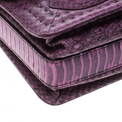 مملوكة مسبقًا حقيبة كتف بوتيغا فينيتا ريالتو جلد ثعبان بنفسجية