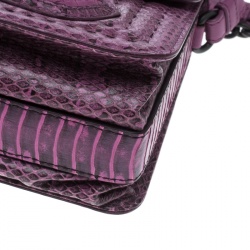 مملوكة مسبقًا حقيبة كتف بوتيغا فينيتا ريالتو جلد ثعبان بنفسجية