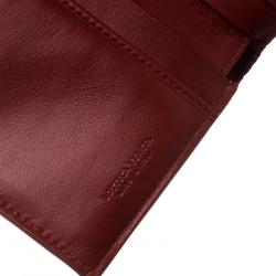 Pre Owned Bottega Veneta Red Nappa Leather Tourmaline Intrecciato Continental Wallet