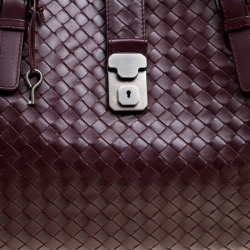 مملوكة مسبقًا حقيبة يد بوتيغا فينيتا روما جلد إنترشياتو بنية فاتحة