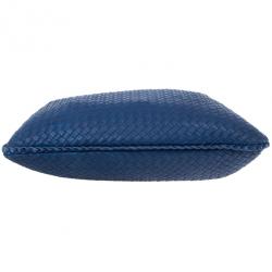 Pre Owned Bottega Veneta Blue Woven Leather Hobo