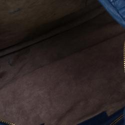 Pre Owned Bottega Veneta Blue Woven Leather Hobo