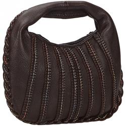 مملوكة مسبقًا Bottega Veneta Dark Brown Leather Dune Mini Veneta Hobo
