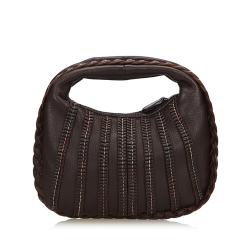 مملوكة مسبقًا Bottega Veneta Dark Brown Leather Dune Mini Veneta Hobo