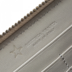 Bottega Veneta White Nappa Leather Zip Around Wallet