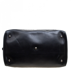 Pre Owned Bottega Veneta Black Intrecciato Leather Weekender Bag