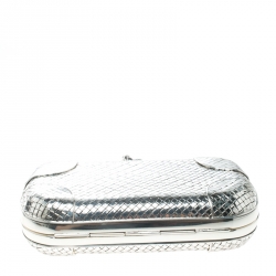 Pre Owned Bottega Veneta Sterling Silver Knot Clutch