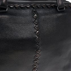 Pre Owned Bottega Veneta Black Large Brick Cervo Top Handle Bag